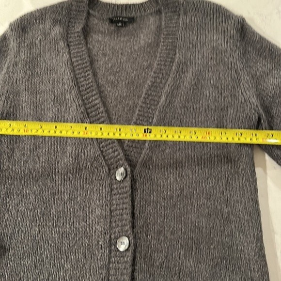 Ann Taylor Women’s Mohair Blend Open Front Cadigan Front Pockets Grey Size M - Picture 3 of 7